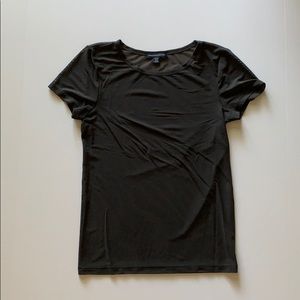 American Eagle Grey Mesh, Sheer Short Sleeve Top S